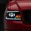 Raxiom Axial Series LED Projector Headlights with Sequential LED Bar; Black Housing; Clear Lens (04-08 F-150)