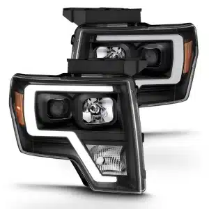 Alternative view of Raxiom Projector Headlights with LED Accent; Black Housing; Clear Lens (09-14 F-150 w/ Factory Halogen Headlights)