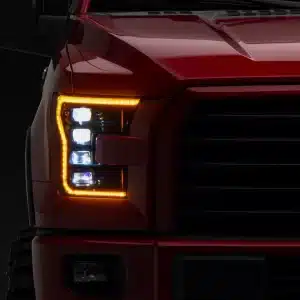 Raxiom CXR Series LED Headlights; Black Housing; Clear Lens (15-17 F-150 w/ Factory Halogen Headlights)